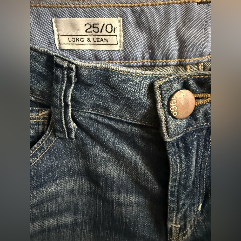 GAP 1969 Long & Lean Jeans Women Size 25 Blue Slim Bootcut Low Rise - Picture 7 of 9